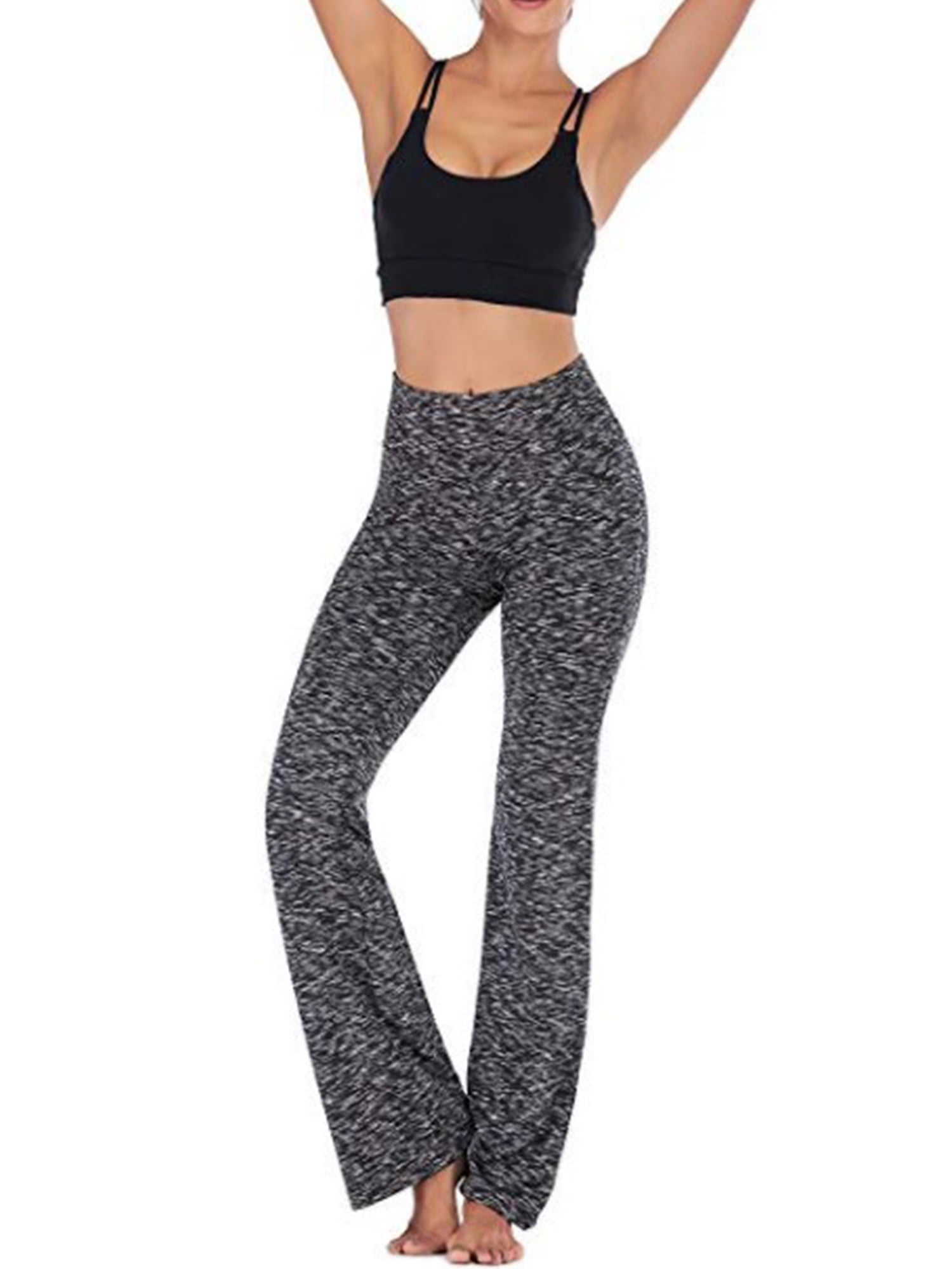 Sexy Dance Women Bootcut Yoga Pants with Pockets High Waist Boot