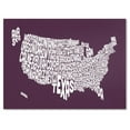 thumbnail image 2 of Trademark Art 'MULBERRY-USA States Text Map' Canvas Art by Michael Tompsett, 2 of 4