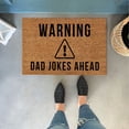 thumbnail image 2 of Coco Coir Door Mat Heavy Duty Coir Doormats Entrance Mat with Non Slip Backing Gifts for Fathers Day Brown Door Rug Mats Summer Easy to Clean Entry Mat for Front Porch 'Warning Dad Jokes Ahead' 16x24, 2 of 4