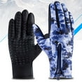 thumbnail image 4 of Winter Warm Gloves Compatible with Men and Women, with Windproof and Waterproof Features, Compatible with Work, Cycling, Driving(Camo Blue), 4 of 5