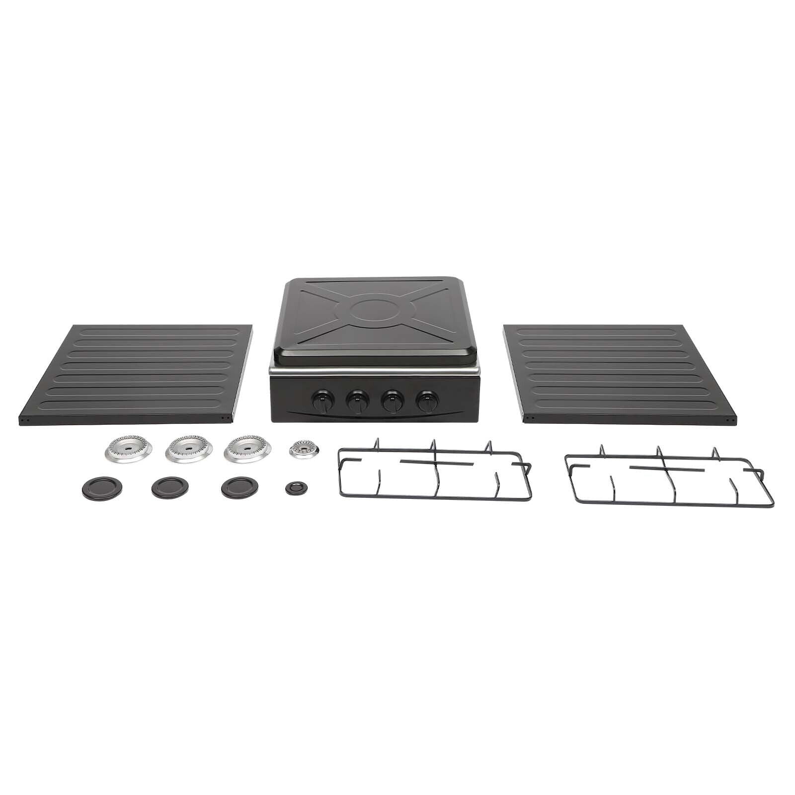 Portable Gas Stove 4-burner & Support Leg Stand &wind Blocking Cover BBQ Outdoor