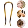 thumbnail image 3 of Unique Bargains 1 Pc Hair Pin U-shaped Hair Accessories 4.33"x1.57" Dark Brown Transparent Yellow, 3 of 5