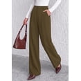 thumbnail image 4 of PRETTYGARDEN Women's Dress Pants Wide Leg Flowy Trousers High Waisted Palazzo Pants, Pleated Front, Side Pockets, Work Office Wear, Business Casual Outfits, Fall Fashion Clothing, 4 of 9