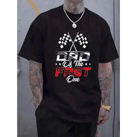 Men's Racing Graphic Dad Of The Fast One T-Shirt