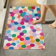 thumbnail image 2 of Yayeee Bath Rug for Bathroom Floor Non Slip Contour Fluffy Soft Absorbent Mat, 20"x24", Light Colorful Circles, 2 of 7