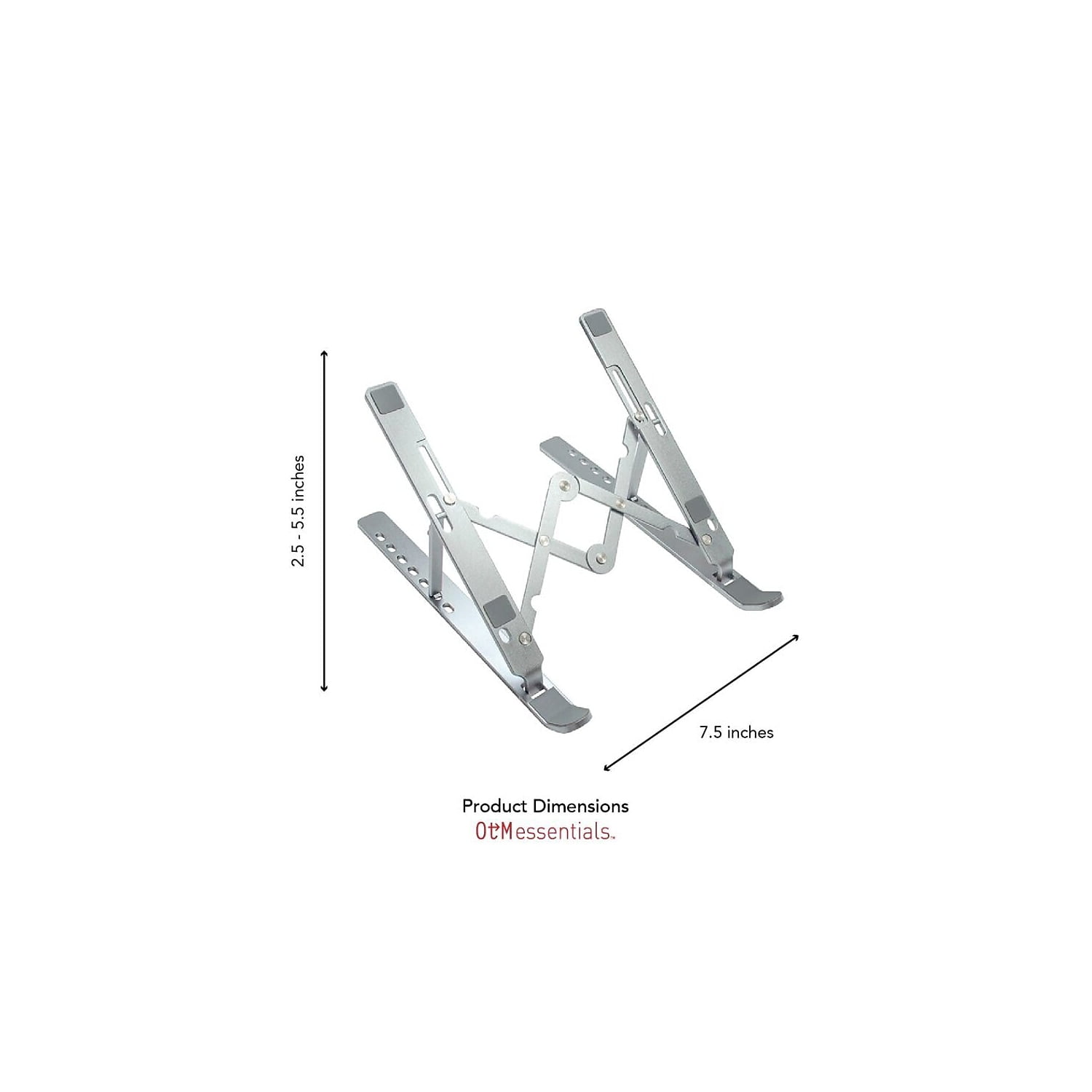 Centon Electronics OBA2E Portable Laptop Riser Stand, 11.85" X 2.5" To 5.5", Silver