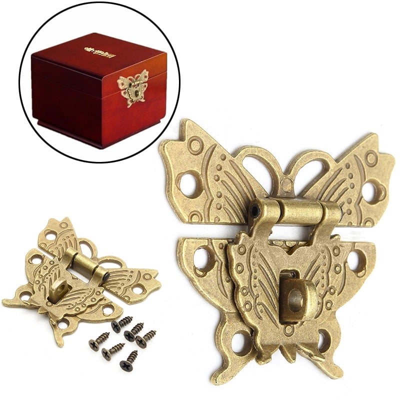 Retro Vintage Butterfly Latch Hasp Wooden Jewelry Box Case Lock Pad Chest Lock Retro Vintage Butterfly Latch Hasp Wooden Jewelry Box Case Lock Pad Chest Lock