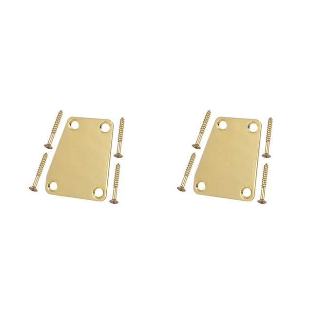 Injueey Placa de cuello de guitarra eléctrica Componentes modificados Reemplazar componente Música Tocar guitarras Tablero Instrumento de música Dorado 2piezas Injueey CBP464189