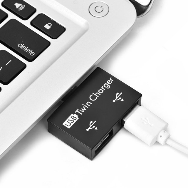 LYUMO Hub USB2.0 Male to 2-Port USB Twin Charger Splitter Adapter Converter Kit, USB Hub, Splitter Connector