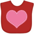 thumbnail image 3 of Inktastic Pink Heart (Stitch Border) Girls Baby Bib, 3 of 4