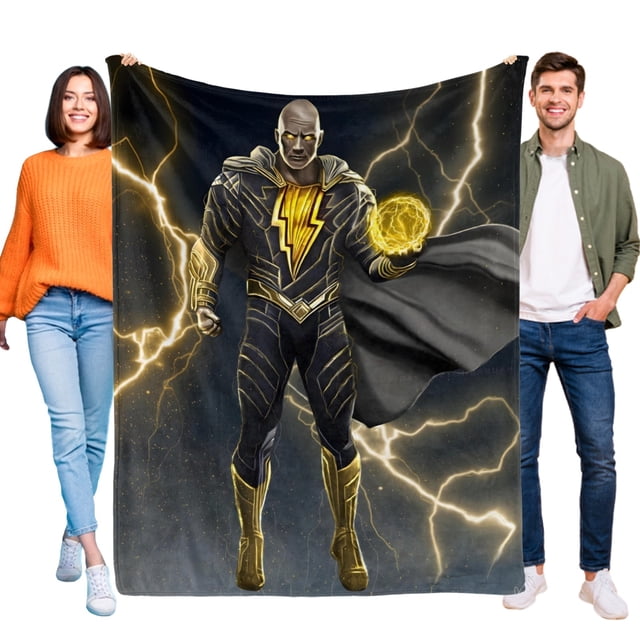 Black Adam anti-pilling, suave, ligera, esponjosa y acogedora de lujo para hogar y cocina – Perfecta para niños y adultos,80X100cm