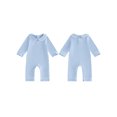thumbnail image 2 of Cenuakty Baby Fall Romper White Trim Long Sleeve Doll Collar Full Length Jumpsuit for Infant Boys and Girls, 2 of 9