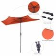 thumbnail image 6 of Resenkos 9Ft Patio Bistro Half Round Umbrella -Orange, Patio Offset Umbrella with Easy Tilt Adjustment, Outdoor Hanging Umbrella, Sunshade Umbrella Canopy, 6 of 7