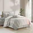thumbnail image 2 of Nanshing Jeanette 7 Piece Striped Ombre Comforter Set, Grey, King, 2 of 10
