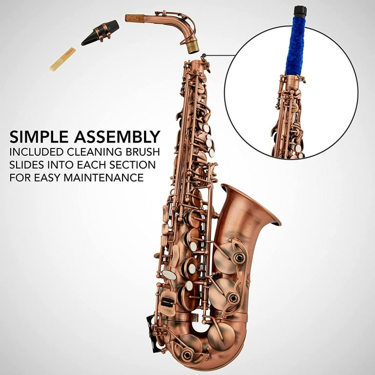 Blue Lacquer E Flat Alto Sax Full Kit bE Alto Saxophone Kit, Professional  Sax Woodwind Instrument for Beginner/Students/Performance, Quality Brass