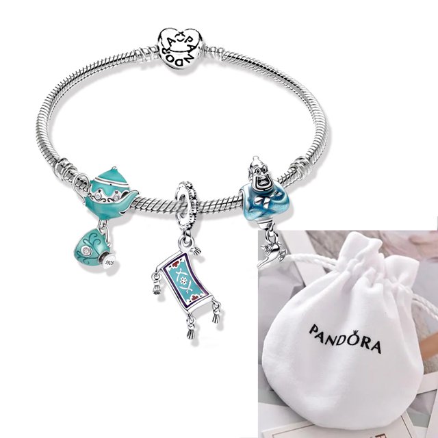 Pulsera Corazón Plata 925 Pandora Disney Charms Avión Globo Encanto
