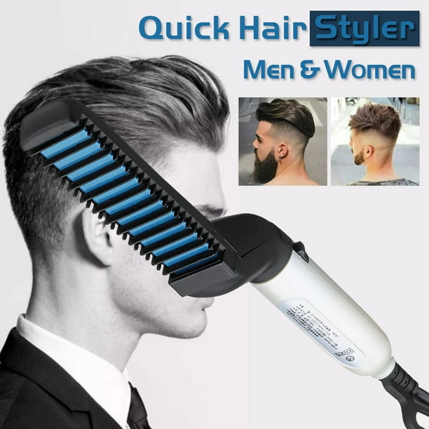 Electric Hair Straightener Brush, Men Quick Beard Straightener Styler