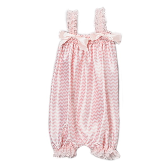 Wenchoice Pink Zigzag Bubble Romper Girl's L(24M-36M)
