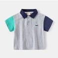 thumbnail image 2 of LYMAYTER Kids Baby Boys Summer 2pcs Outfit Short-Sleeved Colorblocking T-Shirt Tops + Cotton Shorts Set for 1-8 Years, 2 of 9