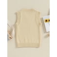 thumbnail image 4 of Caoirhny Kids Sweater Vest, Sleeveless V-neck Solid Knit Vest Fall Winter Clothes for Girls Boys, 4 of 9