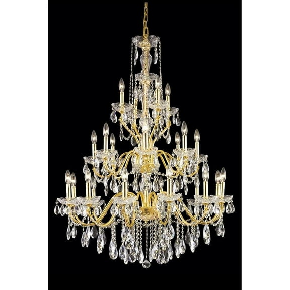 Twenty-Four Light Chandelier-Royal Cut Crystal Type-Gold Finish Bailey Street Home 390-Bel-3339566