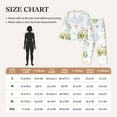 thumbnail image 6 of Kll Green Blue Avocado Print Women'S Long Sleeve Pajamas With Pants Sleepwear Loungewear 2 Set-Small, 6 of 9