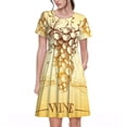 thumbnail image 1 of Disketp Bunch of Grapes para Vestido de Manga Corta para Mujeres, Vestidos de Verano para Mujeres, Casual y Holgado para la Playa, 1 of 6
