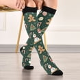 thumbnail image 5 of FORMRS Womens Knee High Socks Casual Long Thick Travel Daily Wear, 2 Pairs, Green Christmas Trees, 5 of 6