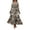 Camel, variant on Women's Printed Surplice Flounce Sleeve Maxi Dress Belted for Everyday Elegance 100% Polyester Fabric for All Season
