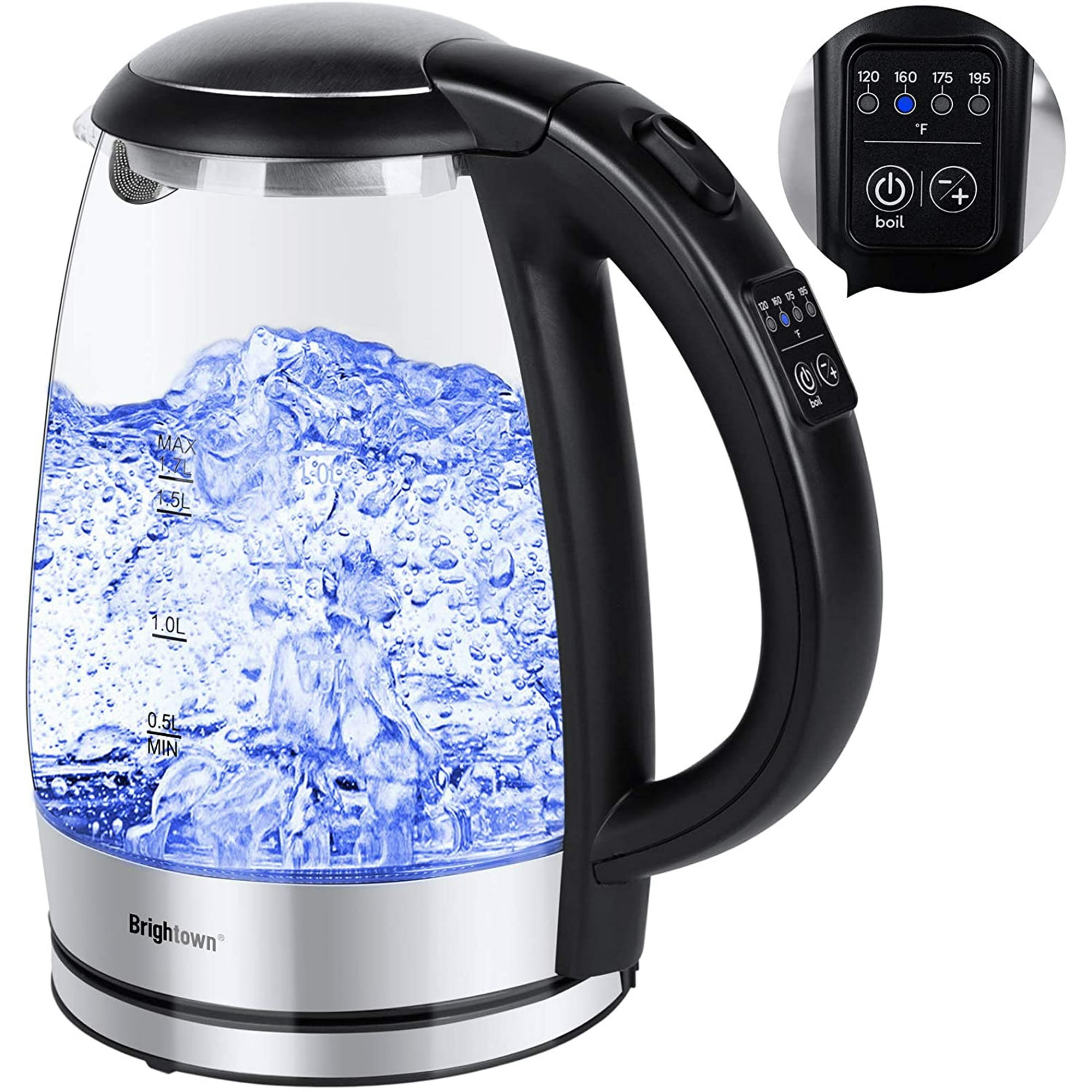 Iguohao Electric Kettle Temperature Control Glass Hot Water Boiler With 4 Colors Led Indicator Tea Heater Fast Heating With Keep Warm Function Auto Sh