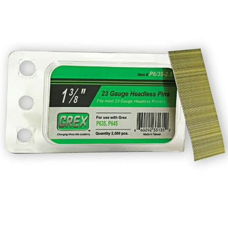 

Grex P6/28-2.5 23 Gauge 1-1/8-Inch Length Headless Pins (2 500 Per Box)