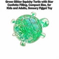 thumbnail image 3 of Green Glitter Squishy Turtle with Star Confetti Filling, Compact Size, for Kids and Adults, Sensory Squeeze Toy, 3 of 3