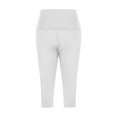 thumbnail image 6 of EchfiProm White Womens Workout Leggings Capri Yoga High Rise Elastic Waist Workout Pants L, 6 of 7