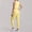 Yellow, variant on Women 2 Piece Lace Trim Workout Set, Lace Tank Crop Top & High Waist Lace Hem Leggings, Soft Nude Feel Yoga Pilates Outfit