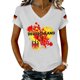 thumbnail image 1 of Women's Germany Football Graphic T-Shirt, V-Neck Casual Letter Print T-Shirt, Fashion Short Sleeve Graphic Tee, Summer Daily Lightweight Tops for Soccer Tournament 2026 White Size: S, 1 of 4