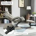 thumbnail image 4 of HOMCOM Swivel Recliner, Manual PU Leather Armchair with Ottoman Footrest for Living Room, Office, Bedroom, Grey, 4 of 10