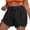 A-Black448, variant on Tassel Drawstring Shorts For Women Wrap Split Loose Cut Summer Beach Casual Bermudas