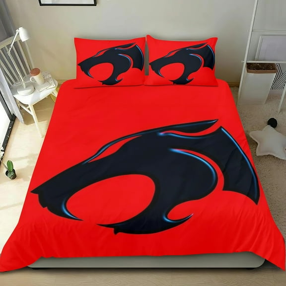 ThunderCats Themed Bed Sheet Set Three Piece Set 53x79 Inches Comfortable And Skin Friendly Unique Design Creating A Star Studded Night