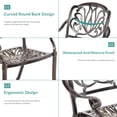 thumbnail image 5 of MEETWARM 2 Piece Patio Dining Chairs, Outdoor All-Weather Cast Aluminum Chairs, Patio Bistro Dining Chair Set of 2 for Garden Deck Backyard, Dark Bronze, 5 of 7