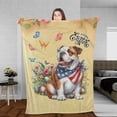 thumbnail image 3 of English Bulldog Celebrates Spring and Enjoys a Happy Easter Cozy Fleece Blanket Dog Lover Gifts Idea Warm Soft Throw Blanket - 02001, 3 of 5