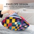 thumbnail image 4 of Yayeee Pillowcase Standard Size Set of 2 Satin Wrinkle Resistant Pillow Case, Colorful Wavy Plaid, 4 of 7