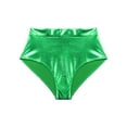 thumbnail image 6 of Kaerm Women's Metallic Dance Festival Rave Bottoms Metallic High Waisted Booty Shorts Green M, 6 of 7