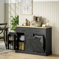 thumbnail image 2 of HOMCOM Tilt Out Trash Cabinet with Charging Station, Kitchen Island, Black, 2 of 10