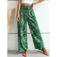 thumbnail image 5 of Paisley Flowy Flared Pants for Women Floral Print Pleated Elastic Waist Wide Leg Lounge Pants, 5 of 6