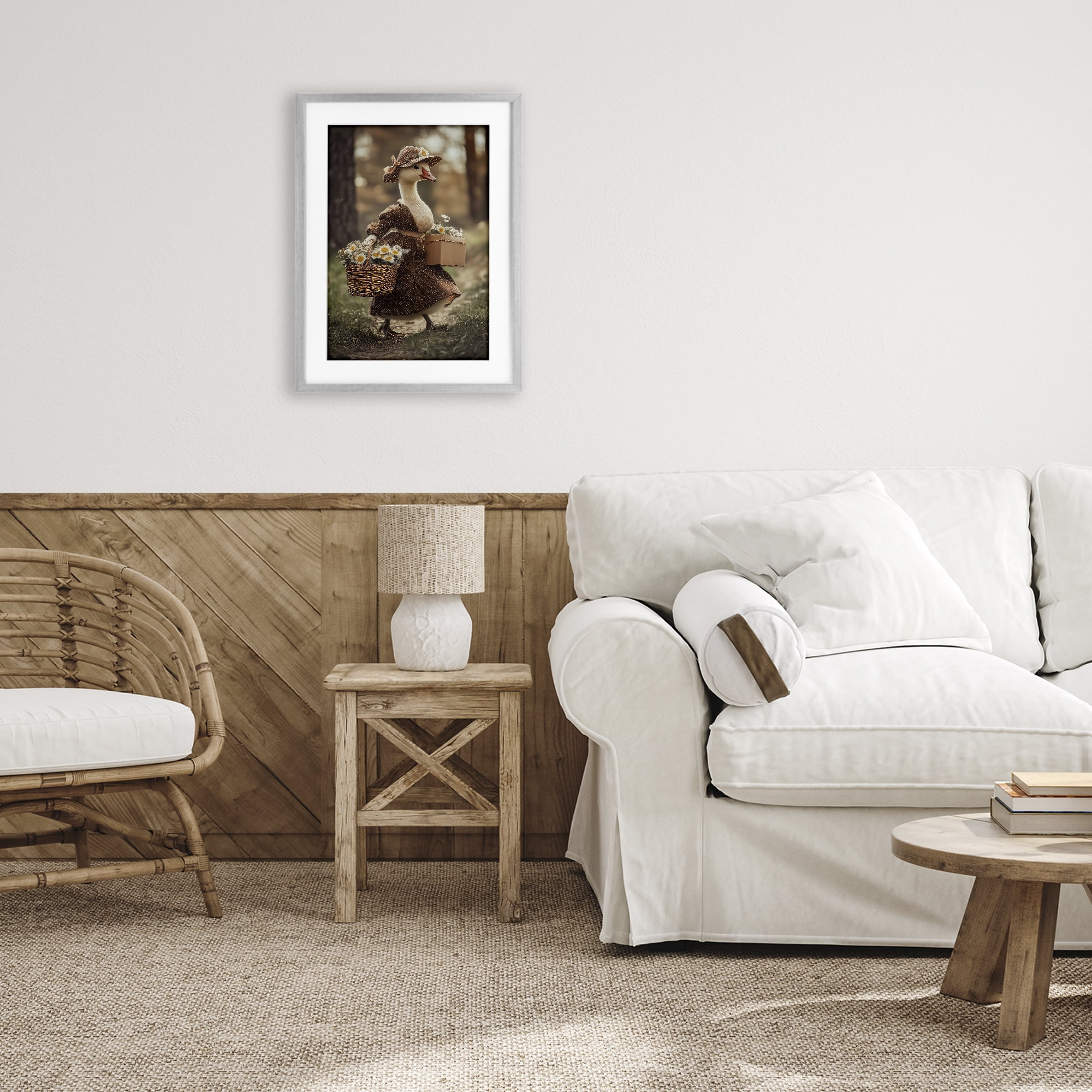 Stupell Industries Mother Goose with Flowers Gray Framed Print Under Glass, design by The Wands Want