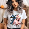 thumbnail image 2 of Patriotic Bow T-Shirt – USA American Flag Ribbon Graphic Tee, Black, Size 4XL, 2 of 6