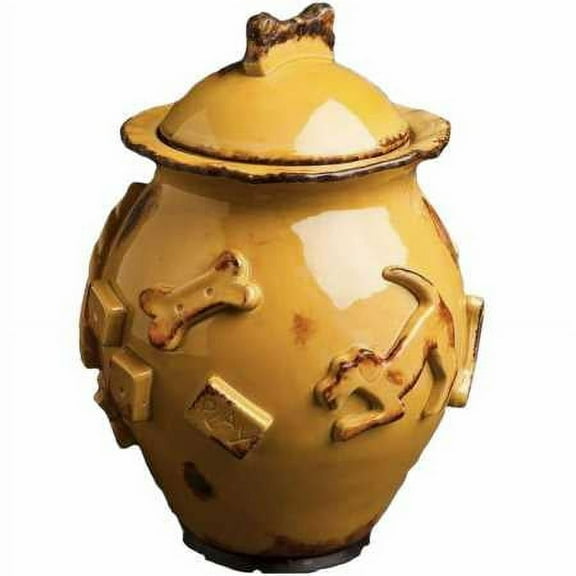 Carmel Ceramica Dog Treat Jar Caramel