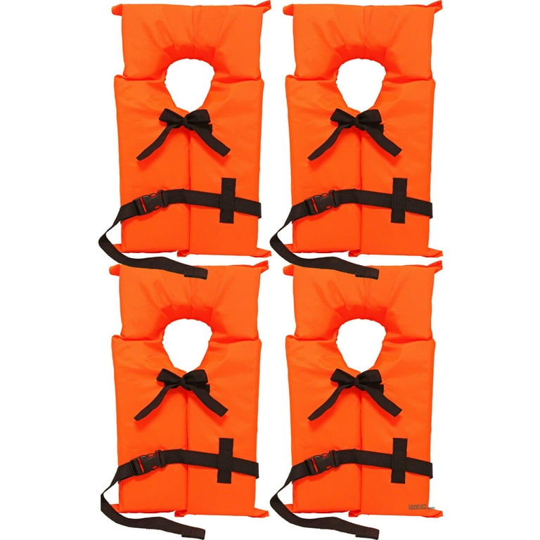 Hardcore Water Sports 4 Pack Type II Orange Life Jacket Vest