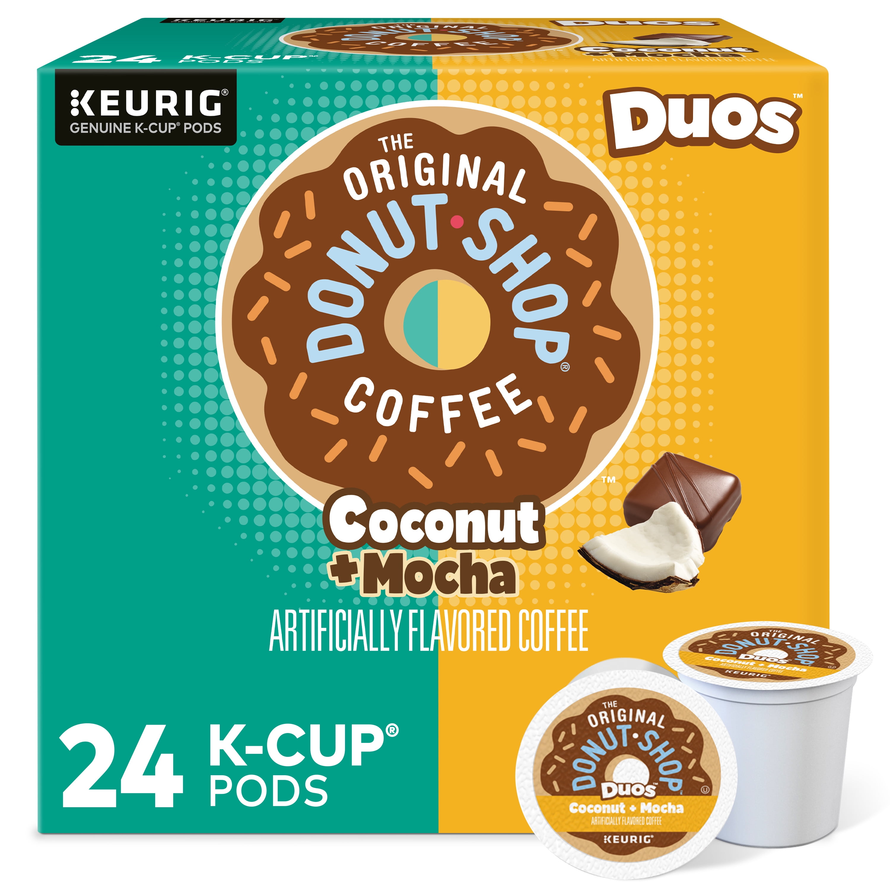 The Original Donut Shop Duos Coconut + Mocha Keurig Single-Serve K-Cup Pods, Medium Roast Coffee, 24 Count