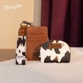 thumbnail image 6 of Wrangler Cow Print KeyChain Wristlet Wallets for Women Western Dual Pouch Wristlet Portable Credit Card Holder Wallet With Zipper, Cow-Brown, 6 of 7